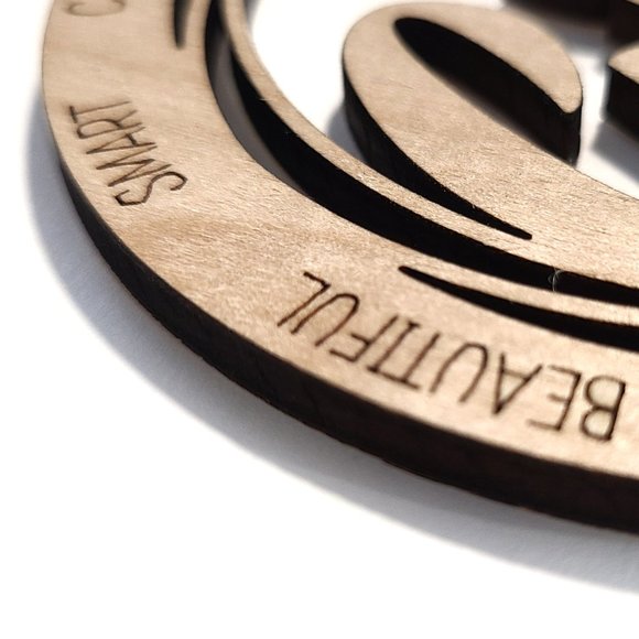 Wooden Christmas GiGi Ornament Laser Engraved Wood - Picture 4 of 6